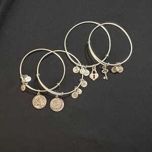 Alex and Ani Silver Charm Bangle Bracelets